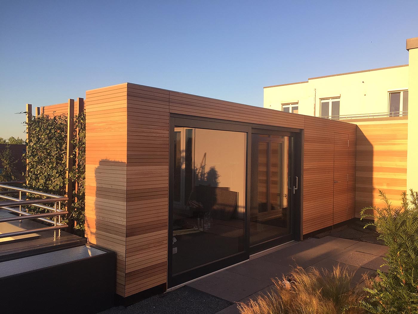 Außensauna Dachterasse Berlin corso sauna manufaktur | corso saunamanufaktur