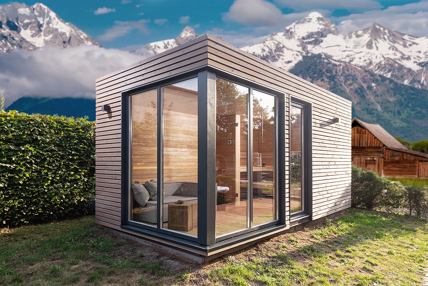 Garden sauna Rhombus from the sauna manufacturer Corso from Bramsche