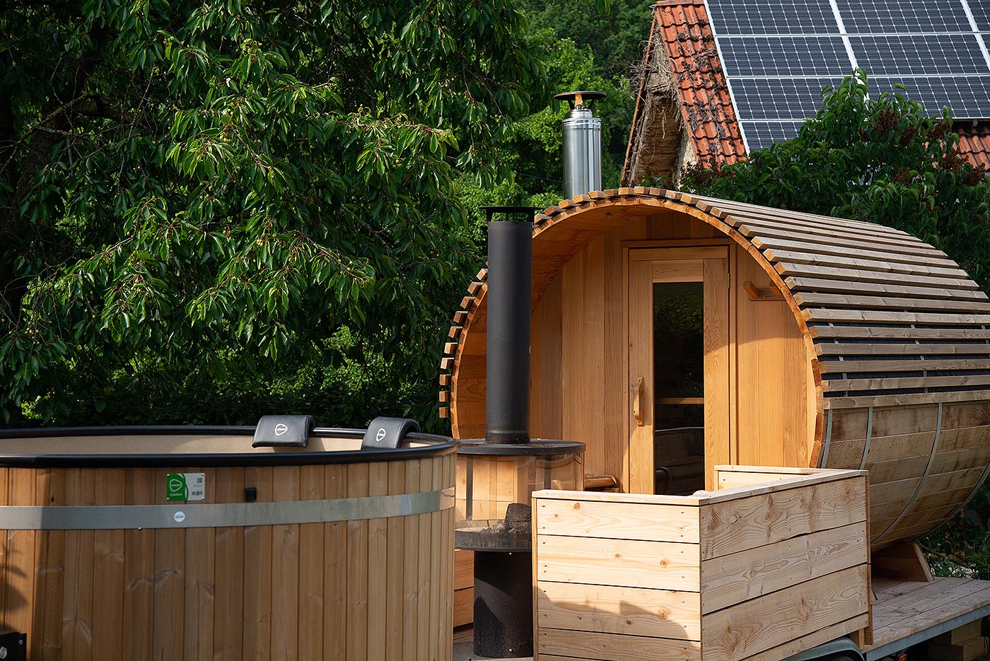 Sauna Mieten für Garten, See & Co. inkl. Badezuber, BBQ...