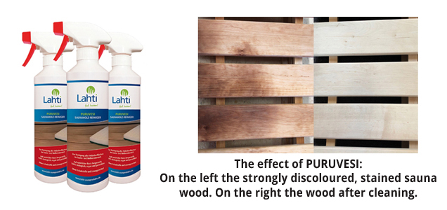 sauna cleaning product puruvesi: special cleaning for sauna wood