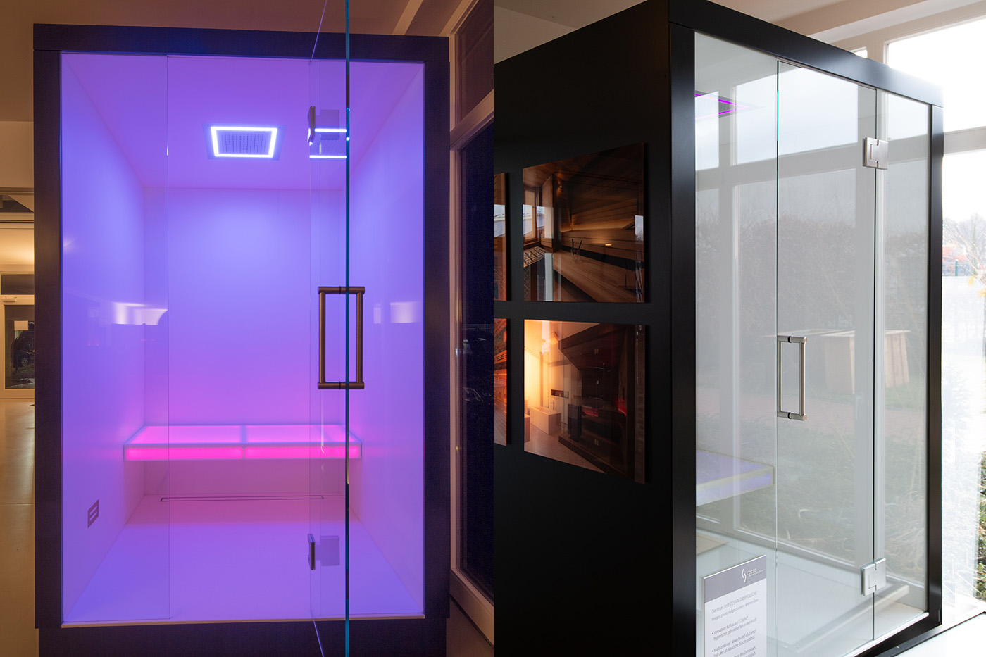 Dampfdusche Corian Ausstellung | corso saunamanufaktur