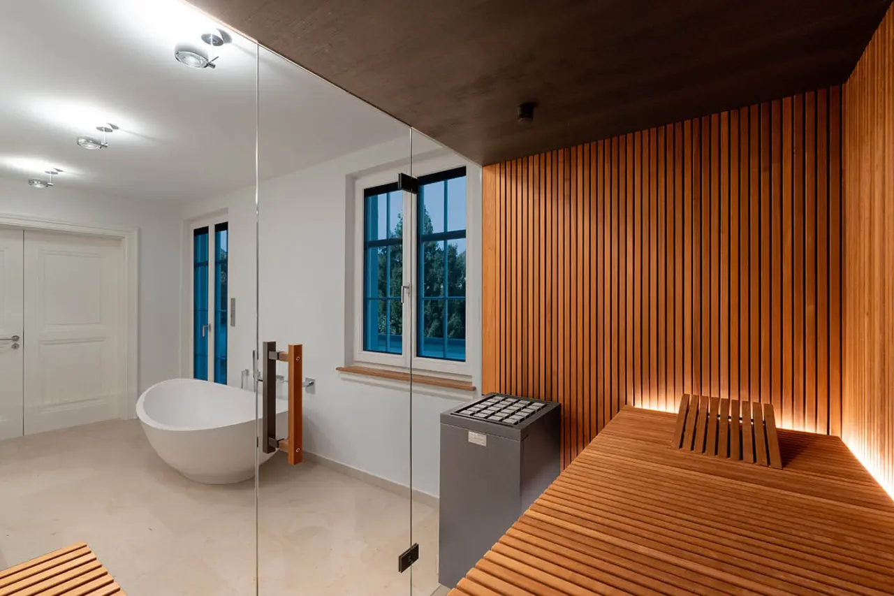 Design Sauna in Stbchenoptik | corso sauna manufaktur