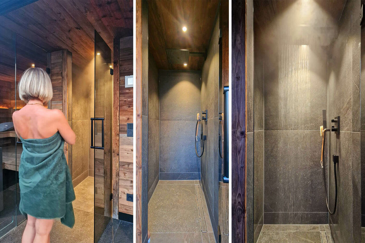 aussensauna altholz ruheraum dusche 17 | corso saunamanufaktur
