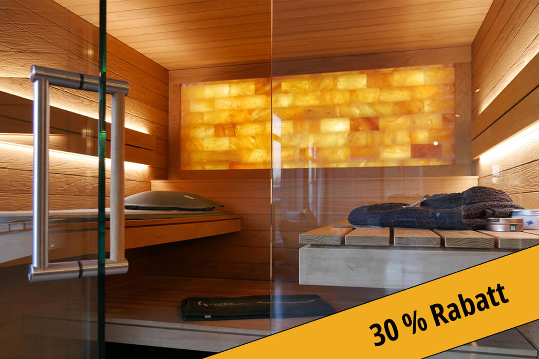 Sauna Angebot 30 Prozent Rabatt Salzwand Sauna Angebot 30 Prozent Rabatt Salzwand | corso saunamanufaktur